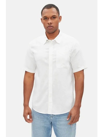 pepe jeans ανδρικό λινό πουκάμισο μονόχρωμο regular fit 