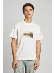 pepe jeans ανδρικό t-shirt graphic print regular fit - pm509775 υπόλευκο
