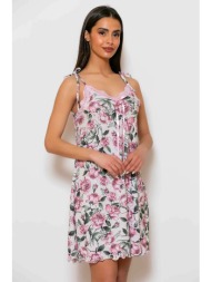 scherzo γυναικείο νυχτικό με τιράντες και floral print - 5677 ροζ