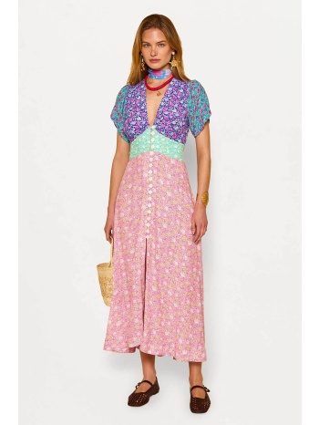 rixo γυναικείο midi φόρεμα με floral print `novara` 