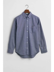 gant ανδρικό πουκάμισο button down oxford με τσέπη και κεντημένο λογότυπο regular fit - 3000200 μπλε