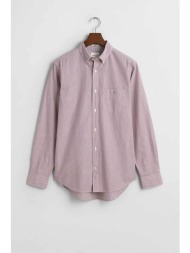 gant ανδρικό πουκάμισο button down poplin με ψιλό ριγέ σχέδιο και τσέπη με κεντημένο λογότυπο regula