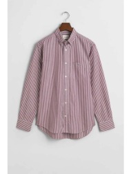gant ανδρικό πουκάμισο button down classic poplin με ριγέ σχέδιο και τσέπη με κεντημένο λογότυπο reg