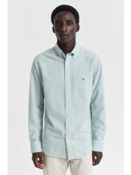 gant ανδρικό πουκάμισο button down oxford ριγέ με κεντημένο λογότυπο regular fit - 3000230 πράσινο