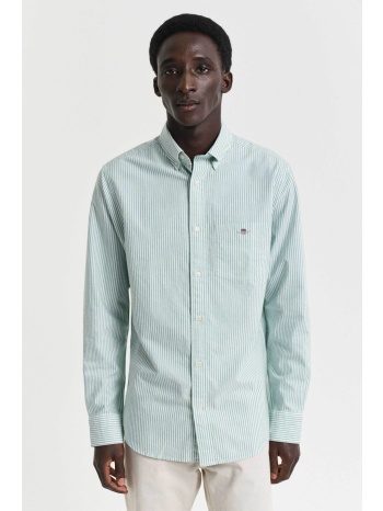 gant ανδρικό πουκάμισο button down oxford ριγέ με κεντημένο