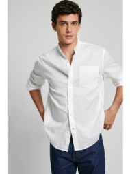 pepe jeans ανδρικό πουκάμισο μονόχρωμο regular fit - pm308831 λευκό
