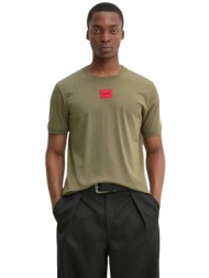 hugo boss ανδρικό t-shirt με contrast logo patch regular fit `diragolino` - 50447978 χακί
