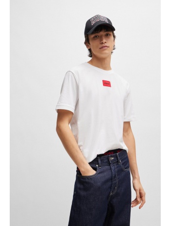hugo boss ανδρικό t-shirt με contrast logo patch regular
