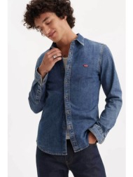 levi`s® ανδρικό denim πουκάμισο με λογότυπο slim fit `battery` - 866250052 denim blue ανοιχτό