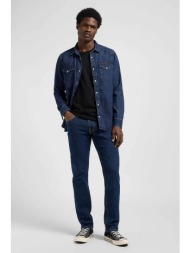 lee® ανδρικό τζιν παντελόνι πεντάτσεπο regular fit `daren` - 112370642 denim blue σκούρο