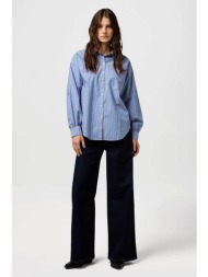 wrangler® γυναικείο τζιν παντελόνι ψηλόμεσο πεντάτσεπο loose fit `canyon` - 112371187 denim blue σκο