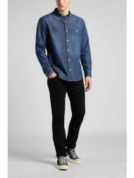 lee® ανδρικό τζιν παντελόνι πεντάτσεπο slim fit `rider` - 112140635 μαύρο