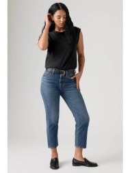 levi`s® γυναικείο τζιν παντελόνι ψηλόμεσο cropped πεντάτσεπο straight fit `501®` - a87460001 denim b
