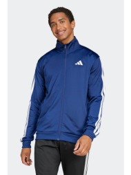 adidas ανδρική αθλητική ζακέτα με λογότυπο regular fit `3-stripes tricot` - ji8817 μπλε