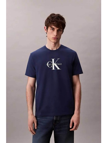 calvin klein jeans ανδρικό t-shirt μονόχρωμο με λογότυπο 