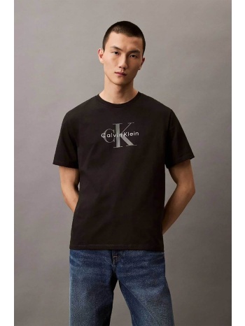 calvin klein jeans ανδρικό t-shirt μονόχρωμο με λογότυπο 