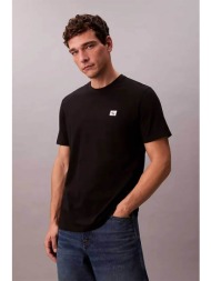 calvin klein jeans ανδρικό t-shirt μονόχρωμο με λογότυπο regular fit - lv04rc272g μαύρο