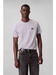 calvin klein jeans ανδρικό t-shirt μονόχρωμο με λογότυπο regular fit - lv04rc272g γκρι
