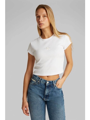 calvin klein jeans γυναικείο t-shirt cropped με λογότυπο 