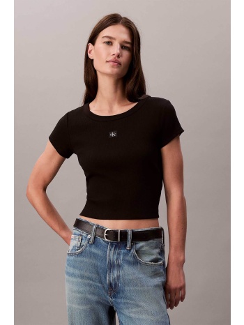 calvin klein jeans γυναικείο t-shirt μονόχρωμο με λογότυπο