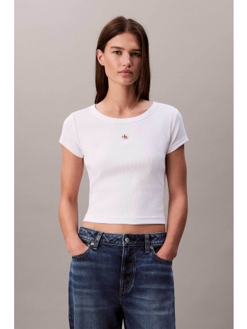 calvin klein jeans γυναικείο t-shirt μονόχρωμο με λογότυπο