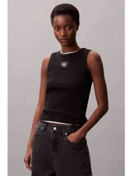 calvin klein jeans γυναικείο τοπ αμάνικο ribbed - lv047c201g μαύρο