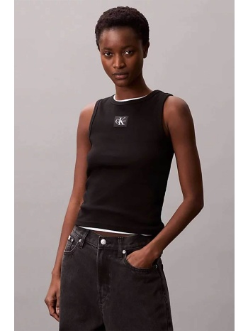 calvin klein jeans γυναικείο τοπ αμάνικο ribbed 