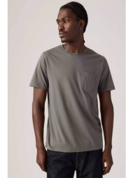levi`s® ανδρικό t-shirt μονόχρωμο με τσέπη standrad fit - 193420441 γκρι