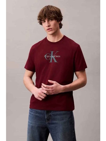 calvin klein jeans ανδρικό t-shirt μονόχρωμο με λογότυπο 