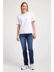 lee® γυναικείο τζιν παντελόνι πεντάτσεπο straight fit `marion` - 112354413 denim blue