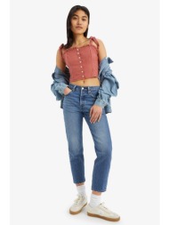 levi`s® γυναικείο τζιν παντελόνι ψηλόμεσο cropped `501®` - 362000335 denim blue