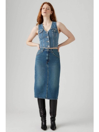 levi`s® γυναικεία midi φούστα denim ψηλόμεση πεντάτσεπη