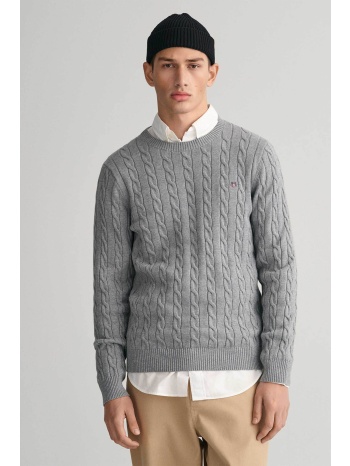 gant ανδρικό πουλόβερ με cable knit pattern και κεντημένο σε προσφορά