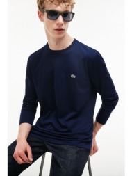lacoste ανδρική μακρυμάνικη μπλούζα μονόχρωμη με κεντημένο λογότυπο regular fit  - th6712 μπλε σκούρ