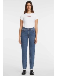 guess γυναικείο τζιν παντελόνι πεντάτσεπο mom fit `g06` - w4ya0dd5cc3 denim blue σκούρο