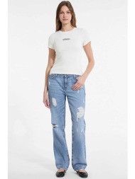 guess γυναικείο τζιν παντελόνι πεντάτσεπο straight fit `g08` - w5ya98d5r2b denim blue