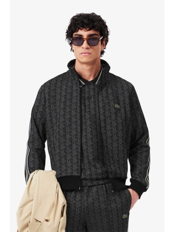 lacoste ανδρική ζακέτα φούτερ με all-over monogram print