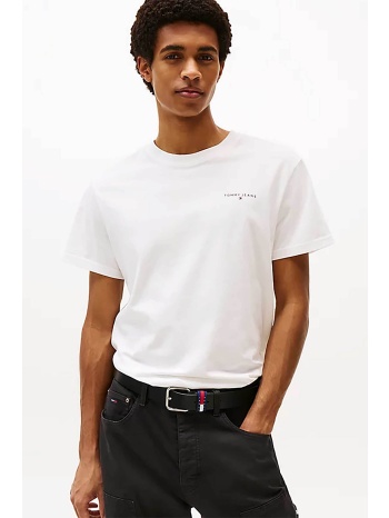 tommy jeans ανδρικό t-shirt μονόχρωμο με λογότυπο slim fit