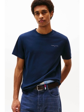 tommy jeans ανδρικό t-shirt μονόχρωμο με λογότυπο slim fit