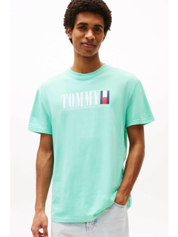 tommy jeans ανδρικό t-shirt με logo print regular fit  σε προσφορά