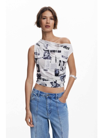 desigual γυναικεία αμάνικη μπλούζα ντραπέ regular fit σε προσφορά