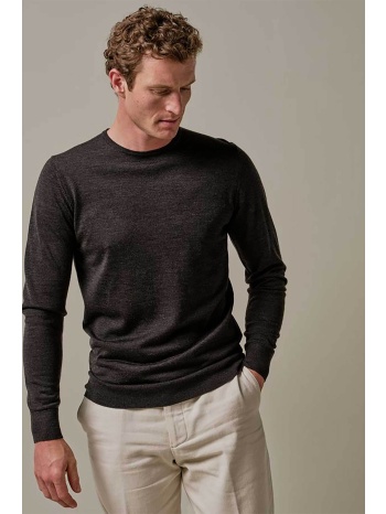 profuomo ανδρική μάλλινη μπλούζα μονόχρωμή regular fit 