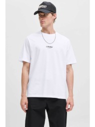 jack & jones ανδρικό t-shirt μονόχρωμο με lettering - 12278787 καφέ