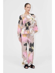 stine goya γυναικείο παντελόνι με floral print `wild flowers` - sg-pf25-p009-2070 καφέ