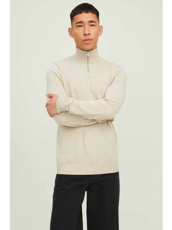 jack & jones ανδρικό πουλόβερ μονόχρωμο με ψηλό λαιμό και