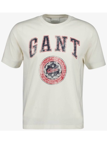 gant ανδρική μπλούζα t-shirt regular fit - 2003353 κρέμ σε προσφορά