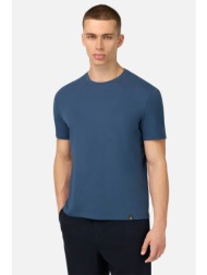 boggi milano ανδρικό t-shirt μονόχρωμο regular fit - bo25a007003 μπλε
