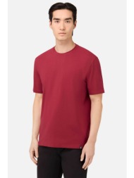 boggi milano ανδρικό t-shirt μονόχρωμο regular fit - bo25a007008 κόκκινο