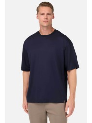 boggi milano ανδρικό t-shirt μονόχρωμο oversized fit - bo25a008505 μπλε σκούρο