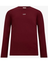 gant ανδρική μακρυμάνικη μπλούζα με λογότυπο regular fit - 2003361 μπορντό